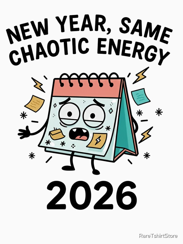 Funny 2026 New Year Shirt, Chaotic Energy Calendar Tee, Sarcastic New Years Eve Outfit, Relatable Humor 2026 shirt by RareTshirtStore