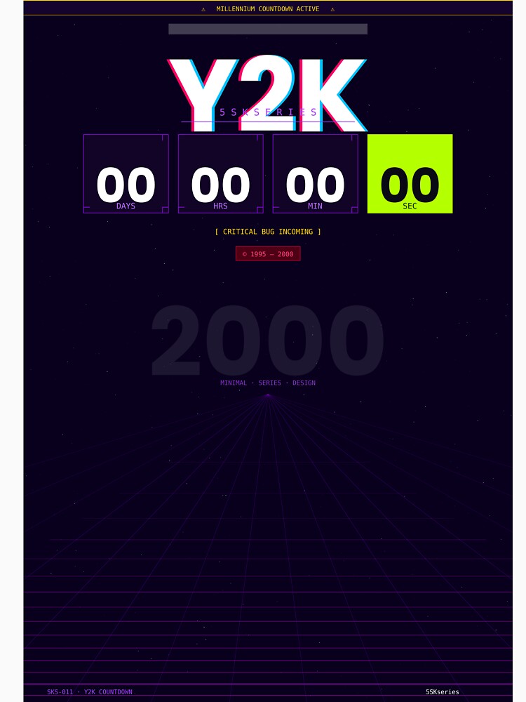 Y2K Countdown Millennium Bug Retro Future Art by 5SKseries
