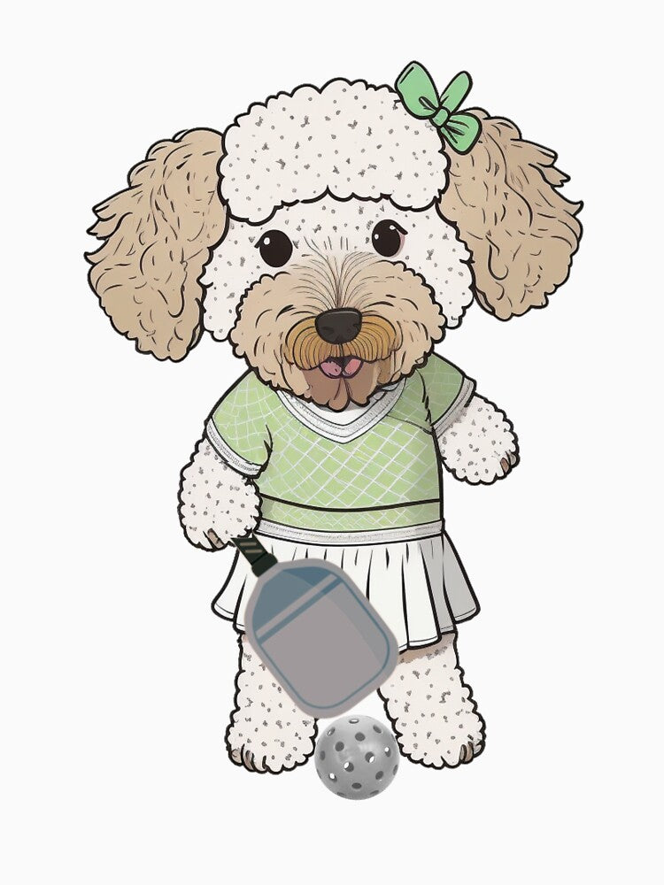 Cute Dog Playing Pickleball Funny Dog by Es4clhoting