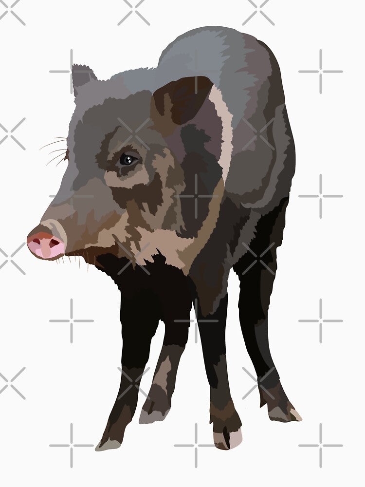 P is for Peccary ,Peccary Art Print – Wild Pig Illustration from the Americas by PrettylittlepastelUk