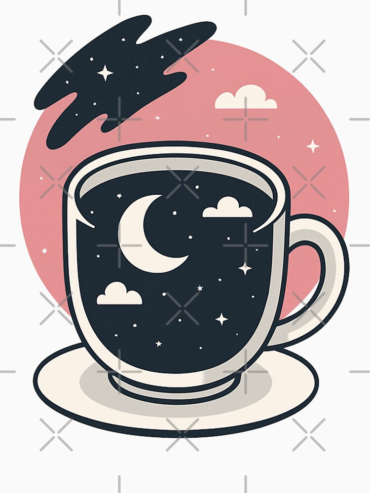 Moon in My Mug – Dreamy Night Coffee Art by Mewra