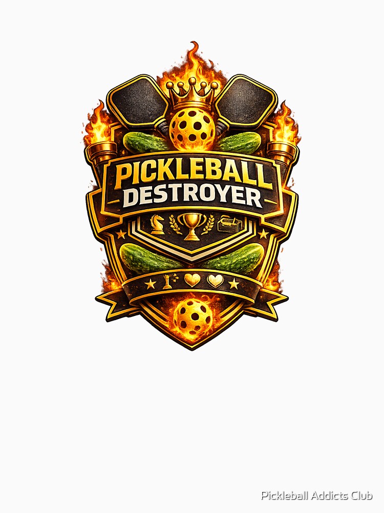 Pickleball Destroyer – Court King Pickleball Player Graphic | Funny Pickleball Paddle Sports Design by Pickleball Addicts Club