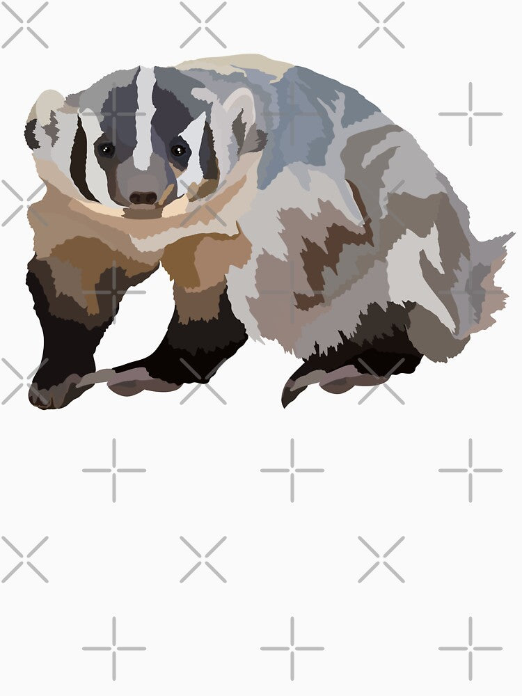 A is for American Badger ,American Badger Artwork – Detailed Wildlife Illustration and Nature Design by PrettylittlepastelUk