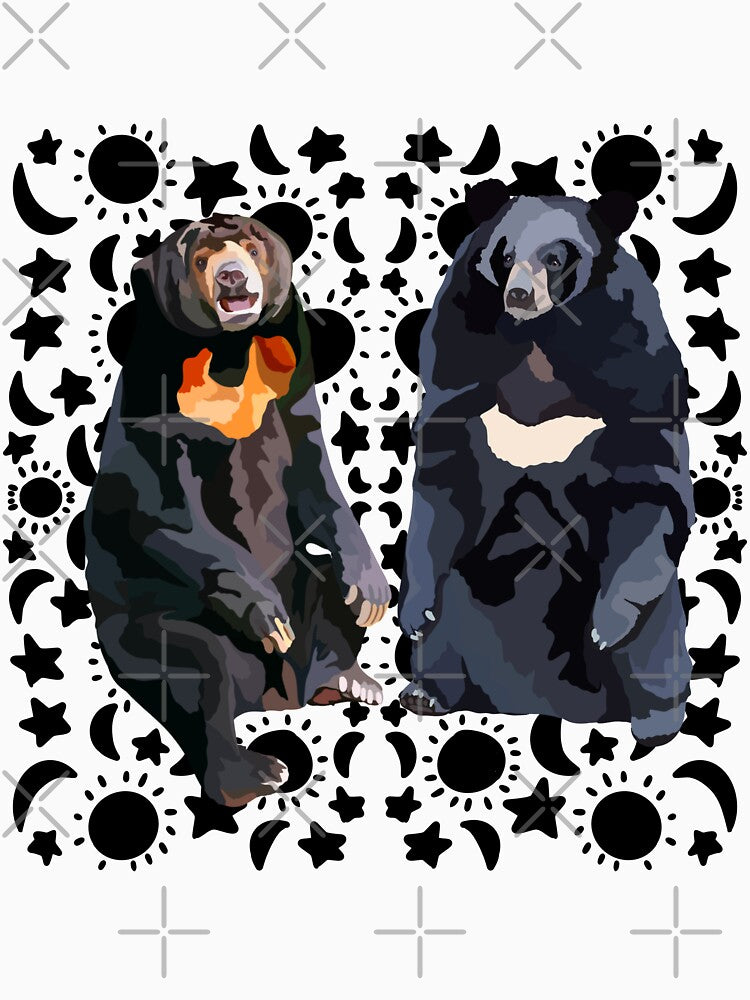 Be The Sunbear Be The Moon Bear,Sun Bear and Moon Bear Artwork – Unique Bear Illustration and Wildlife Design by PrettylittlepastelUk