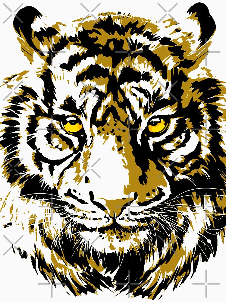 Beige Tiger Head T-Shirt - Tiger T-Shirt by BigWildKiwi