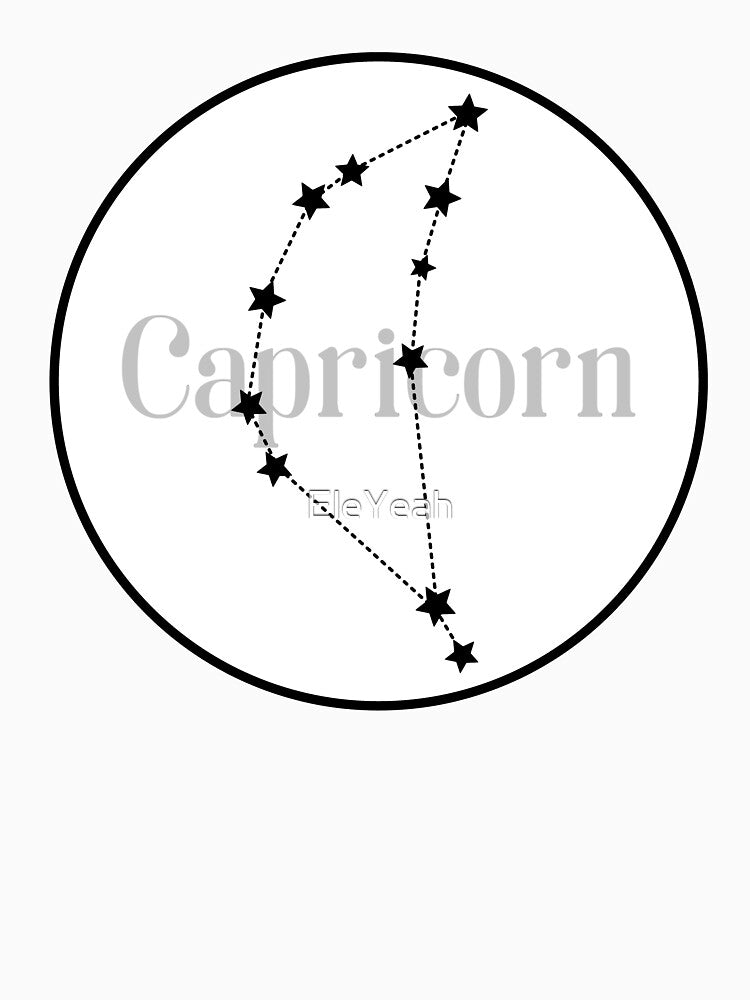 Capricorn zodiac constellation (white) by EleYeah