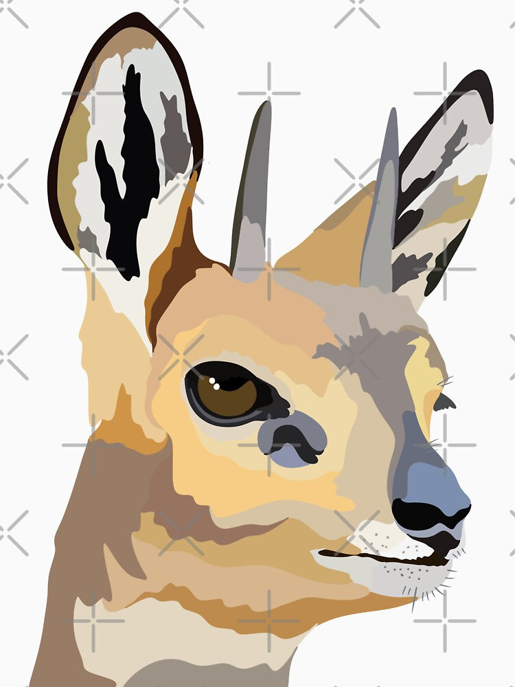 K is for Klipspringer, Klipspringer Illustration – Agile African Antelope Wildlife Art by PrettylittlepastelUk