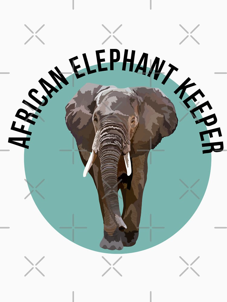 A is for African Elephant Keeper,African Elephant Keeper Design – Dedicated Care and Conservation of Majestic Wildlife Artwork by PrettylittlepastelUk