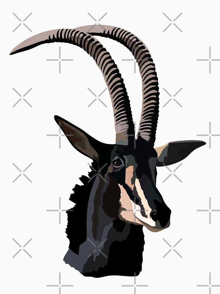 S is for Sable Antelope ,Sable Antelope Artwork – Majestic African Antelope Illustration and Wildlife Design by PrettylittlepastelUk