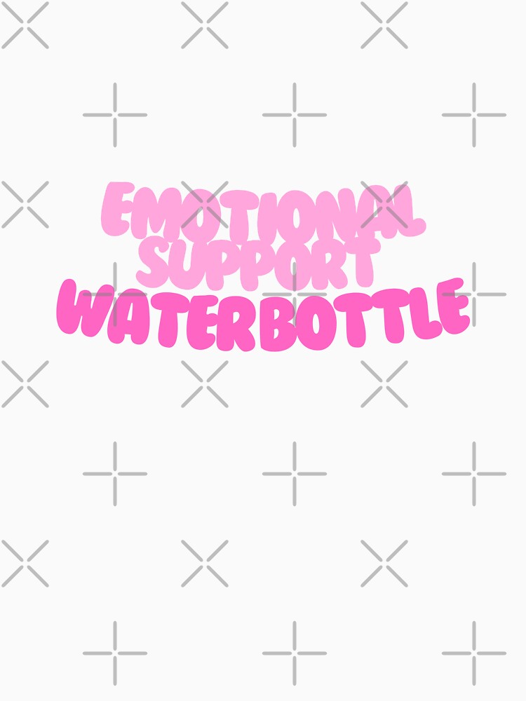 Emotional Support Waterbottle – Cute Pink Bubble Text Design by printwithkacie