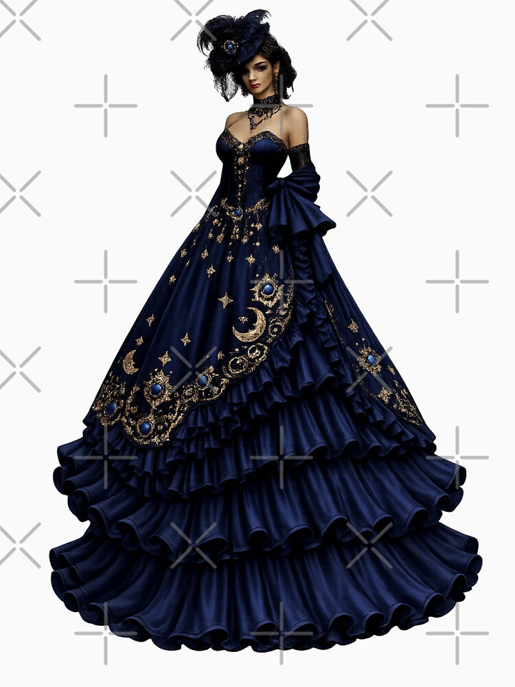 Victorian Gothic Lady Midnight Blue Aesthetic Gift by vampbabe54