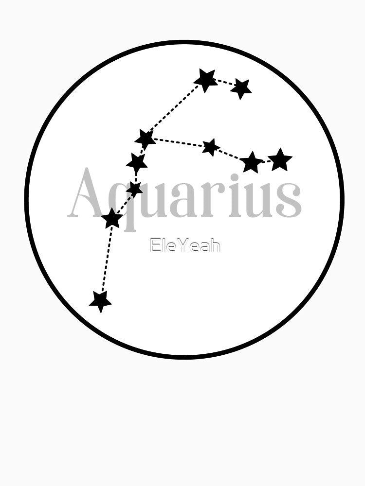 Aquarius zodiac constellation (white) by EleYeah