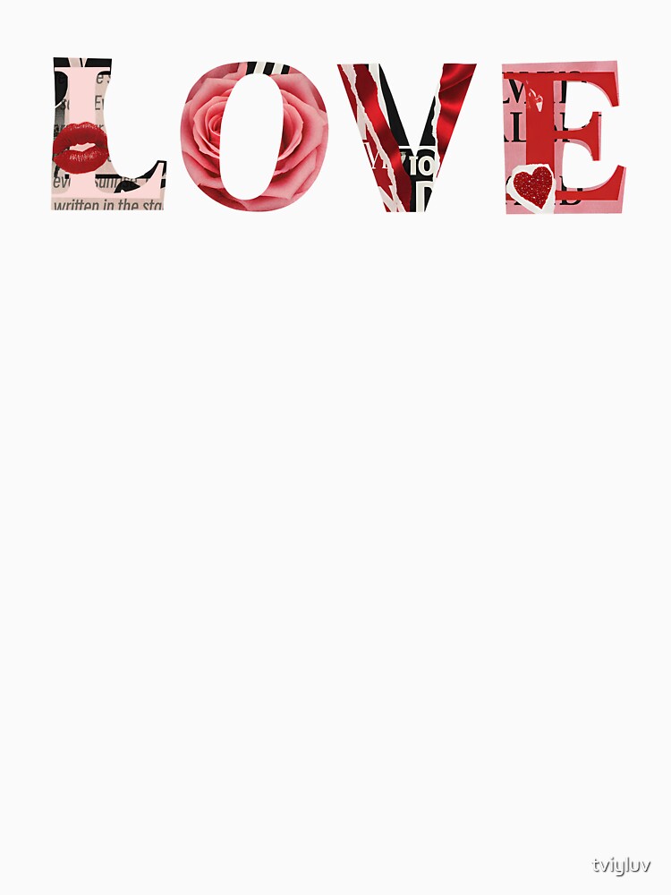 LOVE Collage Typography – Bold Romantic Design by tviyluv