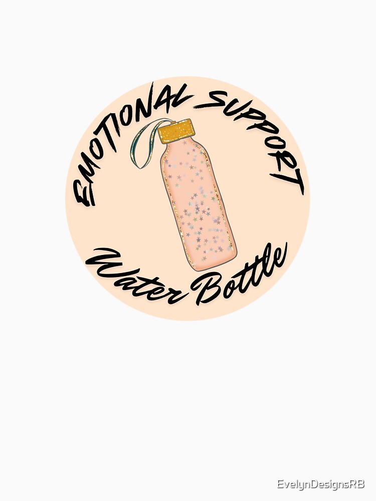 Emotional support water bottle, peach by Evelyn Designs