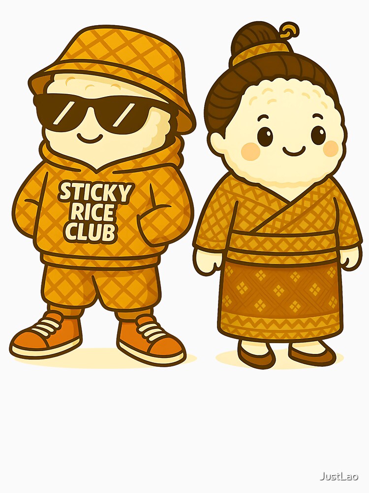 Sticky Rice Club Duo - Lao Mascots by JustLao