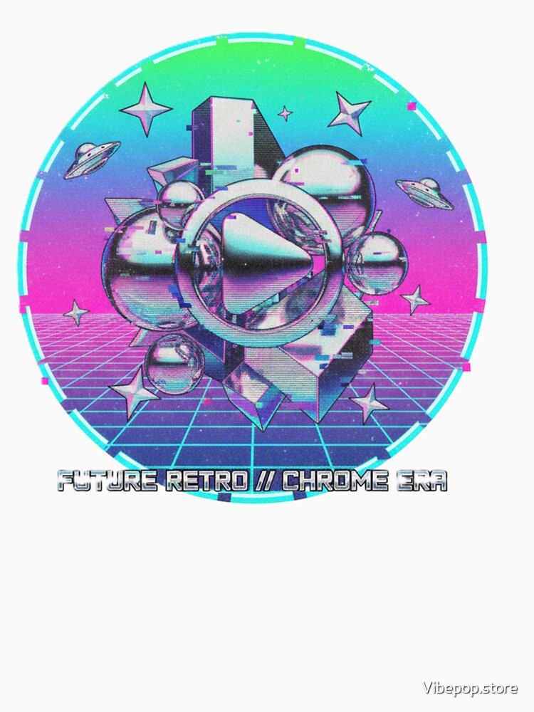 CHROME DREAMSCAPE // Y2K Retro-Futurism 3D Abstract by Vibepop.store