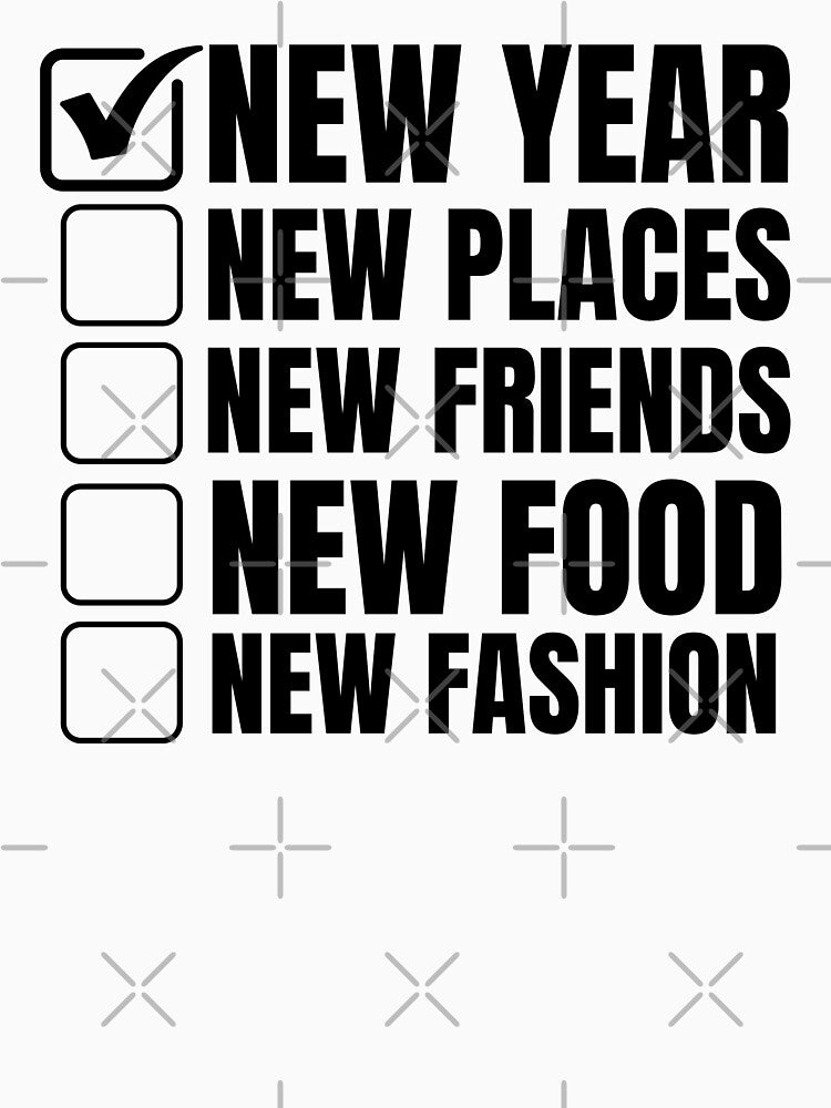New Year New Places New Friends Checklist Typography by Nordic Echo