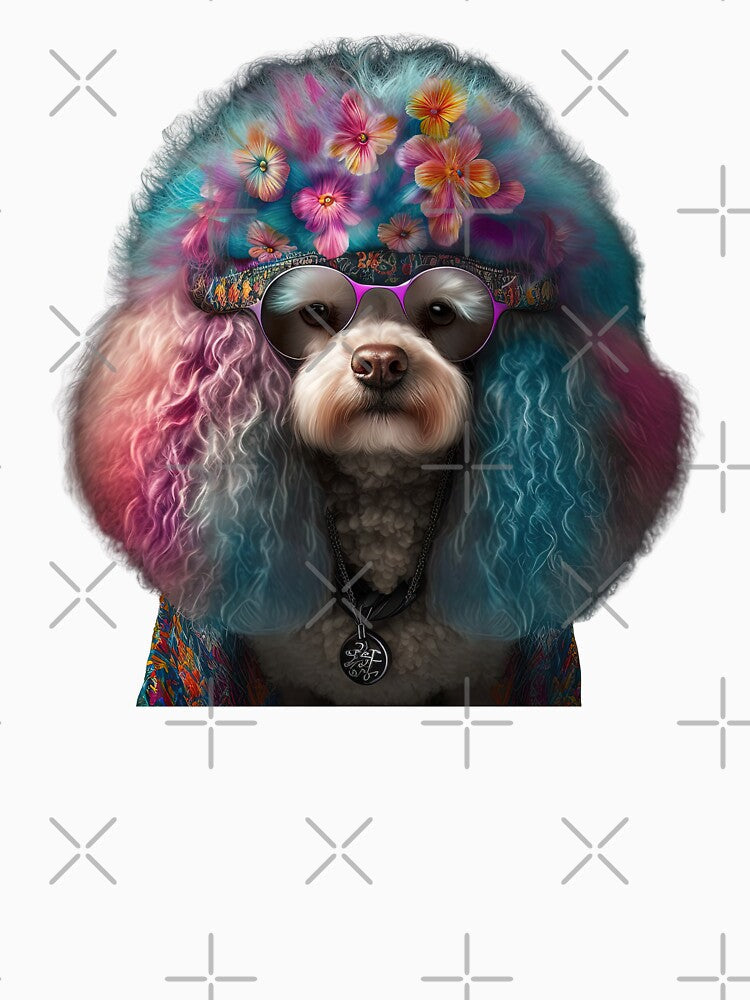 Fun hippie poodle by AnimalArtPhotos
