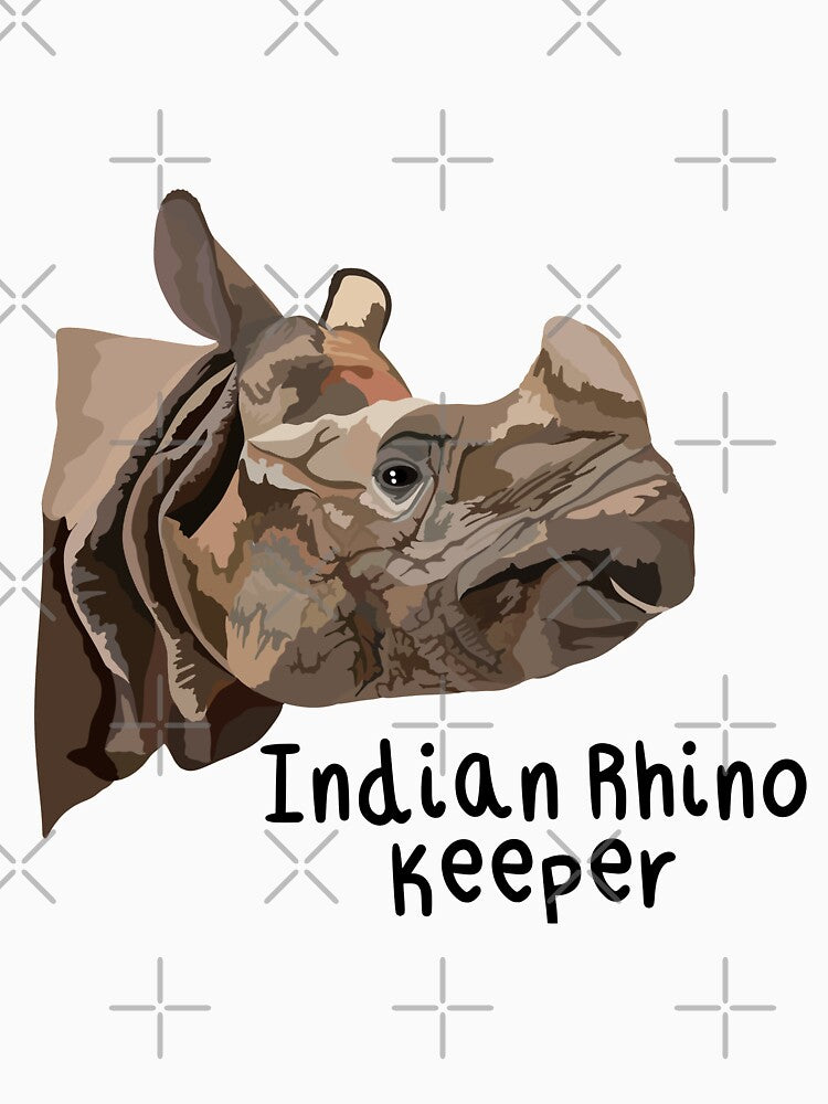 Indian Rhino Keeper,Indian Rhino Keeper Design – Dedicated Wildlife Care and Conservation Artwork by PrettylittlepastelUk