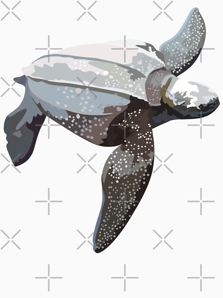 L is for Leatherback Turtle,Leatherback Turtle – Majestic Sea Turtle Wildlife Illustration by PrettylittlepastelUk