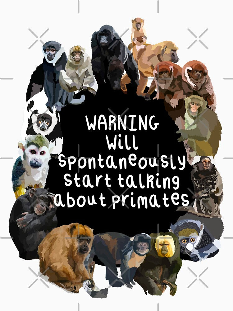 P is for Primate, Primate Illustration – Diverse and Intelligent Mammal Artwork by PrettylittlepastelUk