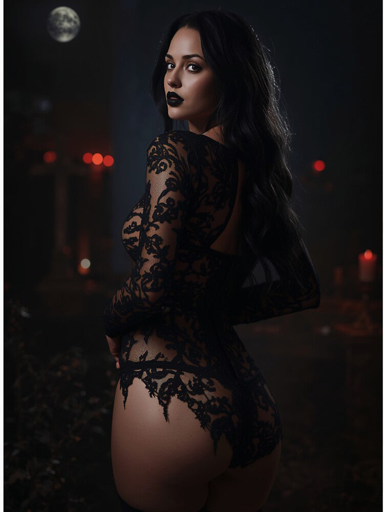 Moonlit Dominion – Dark Gothic Femme Portrait by Obscenia