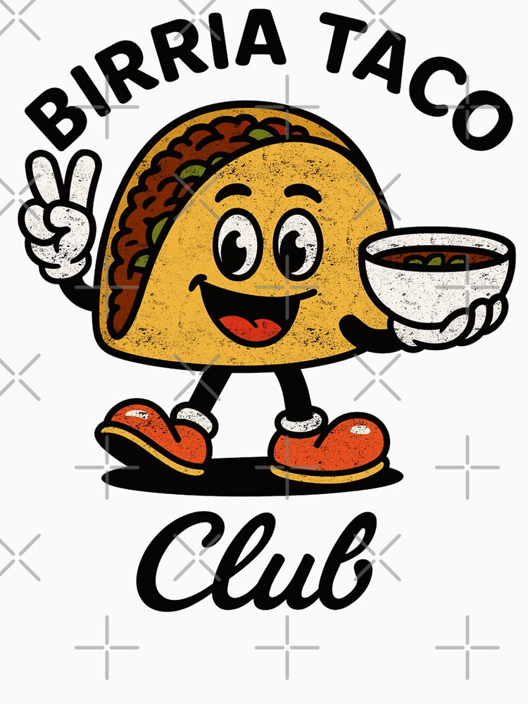 Birria Taco Club Funny Vintage Mexican Food Design by FreshVibe Prints