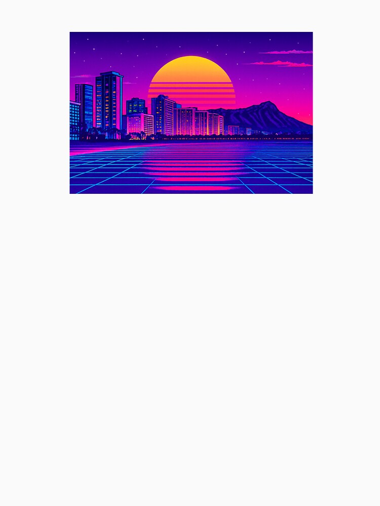 Retro-futuristic vibes Honolulu Waikiki beach by A E S T H E T A T A G