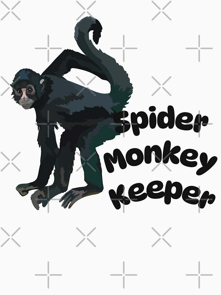 S is for Spider Monkey Keeper,Squirrel Monkey Keeper Design – Dedicated Care and Conservation of Agile Primates Artwork by PrettylittlepastelUk