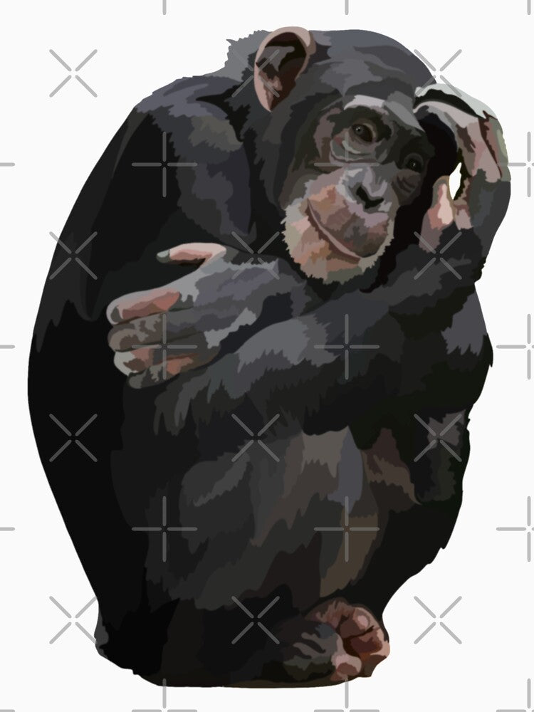 C is for Chimp , Chimp Design – Dedicated Chimpanzee Care and Wildlife Keeper Artwork by PrettylittlepastelUk