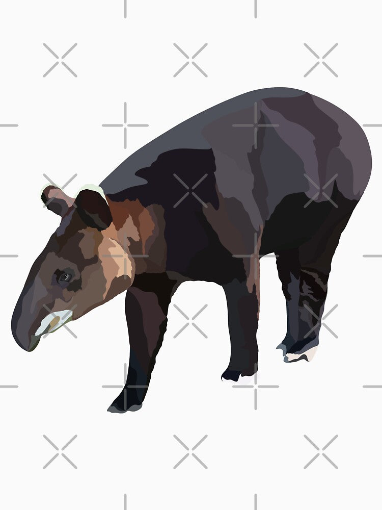 M is for Mountain Tapir,Tapir Artwork – Unique Tropical Mammal Illustration and Wildlife Design by PrettylittlepastelUk