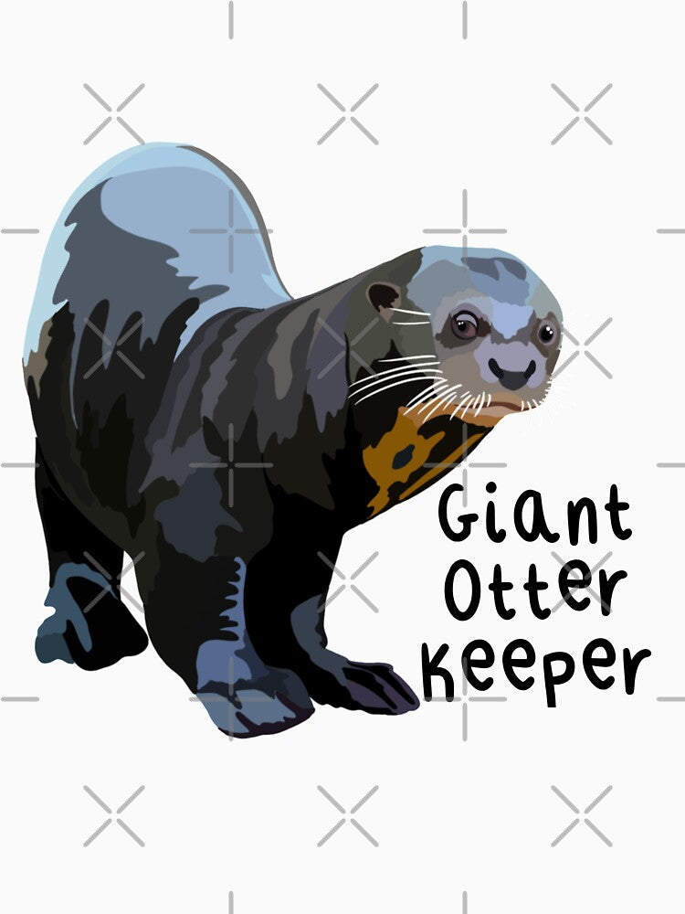 G is for Giant Otter Keeper,Giant Otter Keeper Design – Dedicated Care and Conservation of South American Aquatic Mammals Artwork by PrettylittlepastelUk