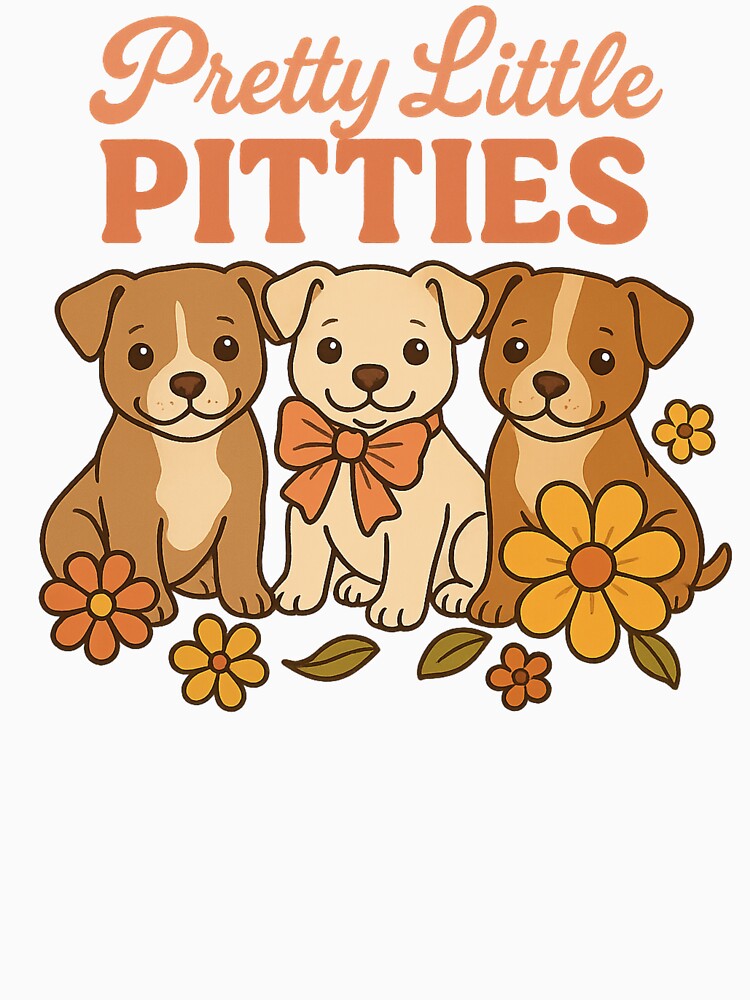Pretty Little Pitties – Cute Retro Pitbull Puppy Trio by Barrivey