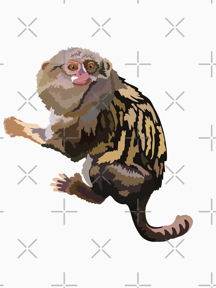P is for Pygmy Marmoset , Pygmy Marmoset – Tiny Primate Wildlife Illustration by PrettylittlepastelUk