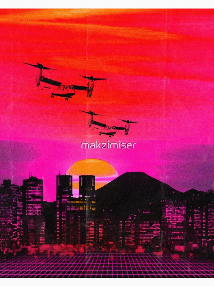 80's city helicopters sunset by makzimiser