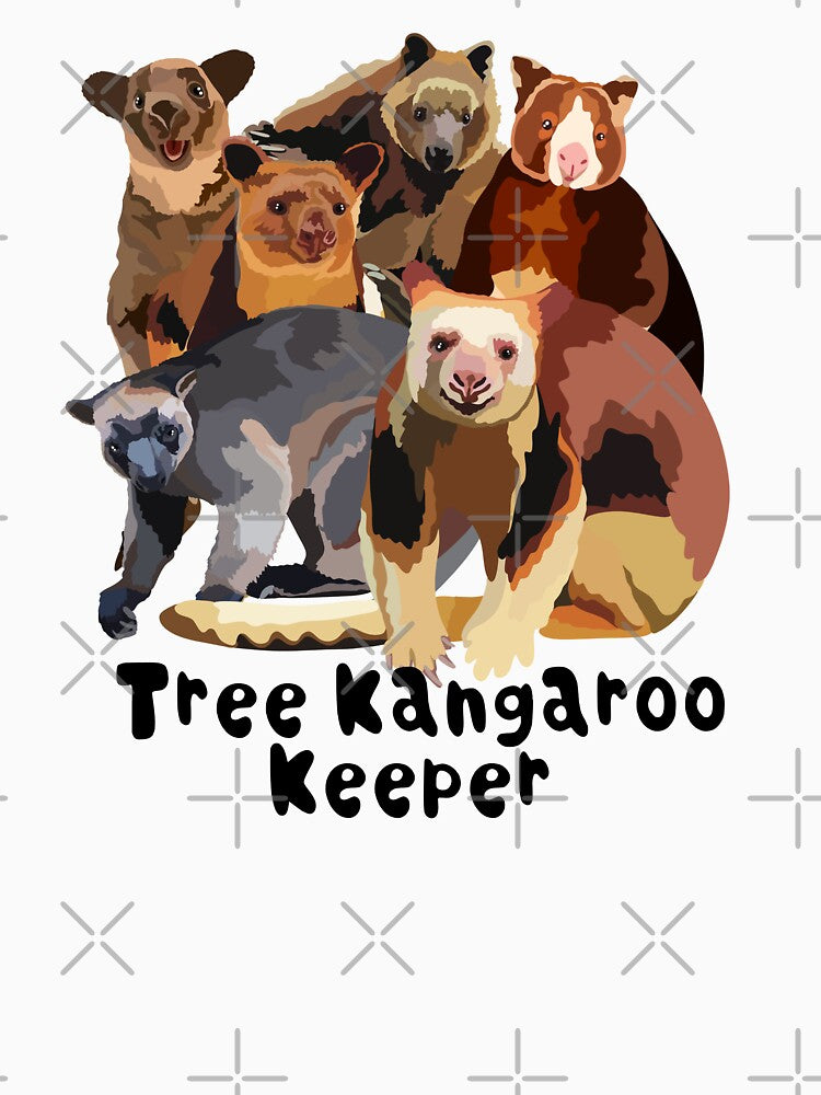 T is for Tree Kangaroo Keeper,Tree Kangaroo Keeper Design – Dedicated Care and Conservation of Unique Marsupials Artwork by PrettylittlepastelUk