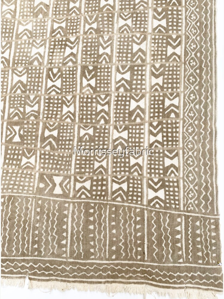 Mud cloth, Neutral Home decor, Tan, White, vintage mud cloth, African textile design, Bogolan, Authentic mudcloth, Boho, Global style by Morrisseyfabric