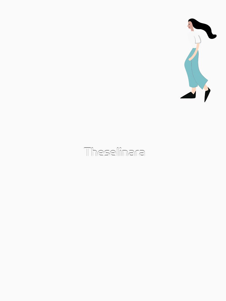 Minimalist Woman Walking Illustration - Flat Design Art by Theselinara
