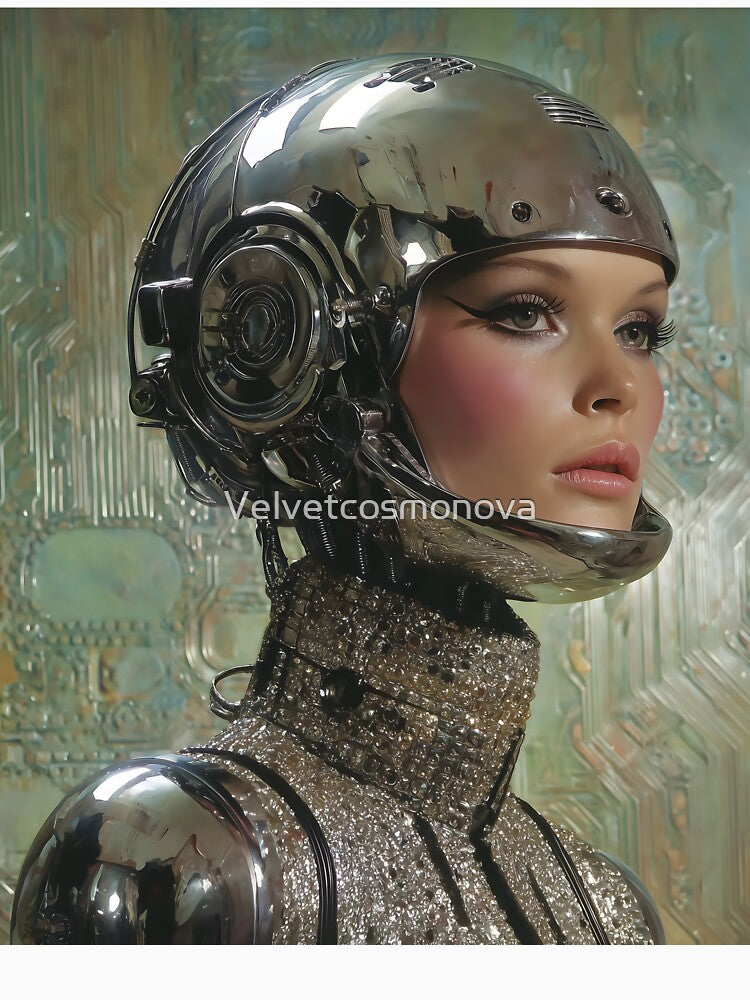 Chrome Female Android Portrait | Elegant Futuristic Art by Velvetcosmonova