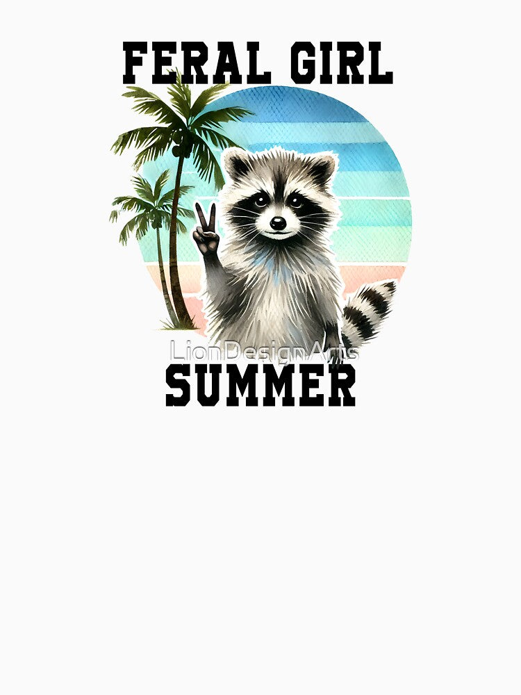 feral girl summer raccoon by LionDesignArts