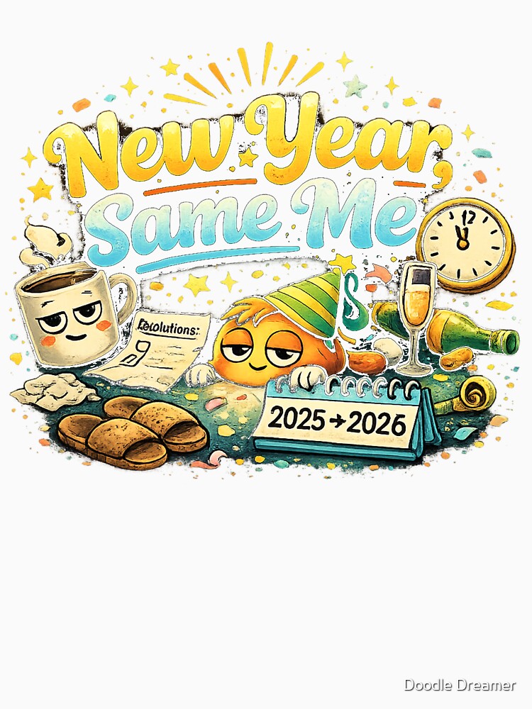 New Year Same Me Energy by Doodle Dreamer