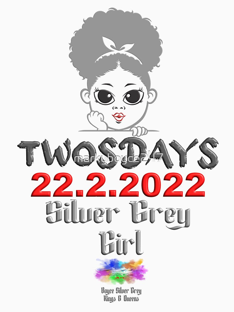 Happy Tuesday silver grey girl (dark logo on light top) one-time event by markyboyce247