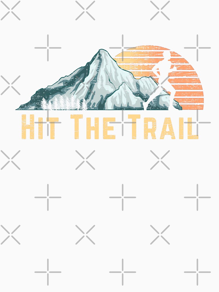 Hit The Trail Vintage Mountain Runner Retro Trail Running by 74ninetees