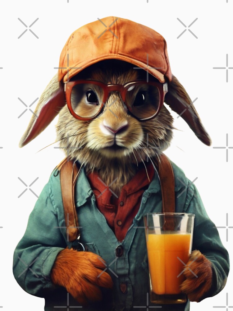 Rabbit drinking juice by Art-Design-EM