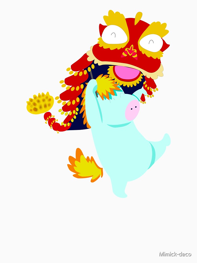 Year Of The Horse 2026 with cute horse mascot and lion dance suit by Mimick-deco
