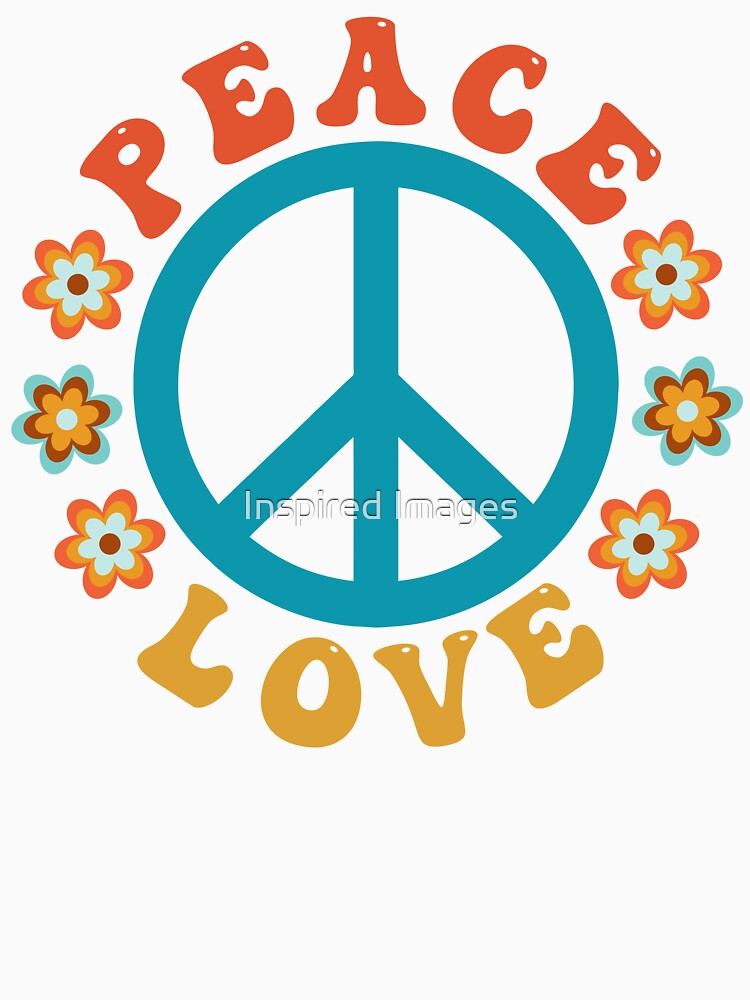 Hippie Peace Sign - Flower Power Peace Love by Inspired Images