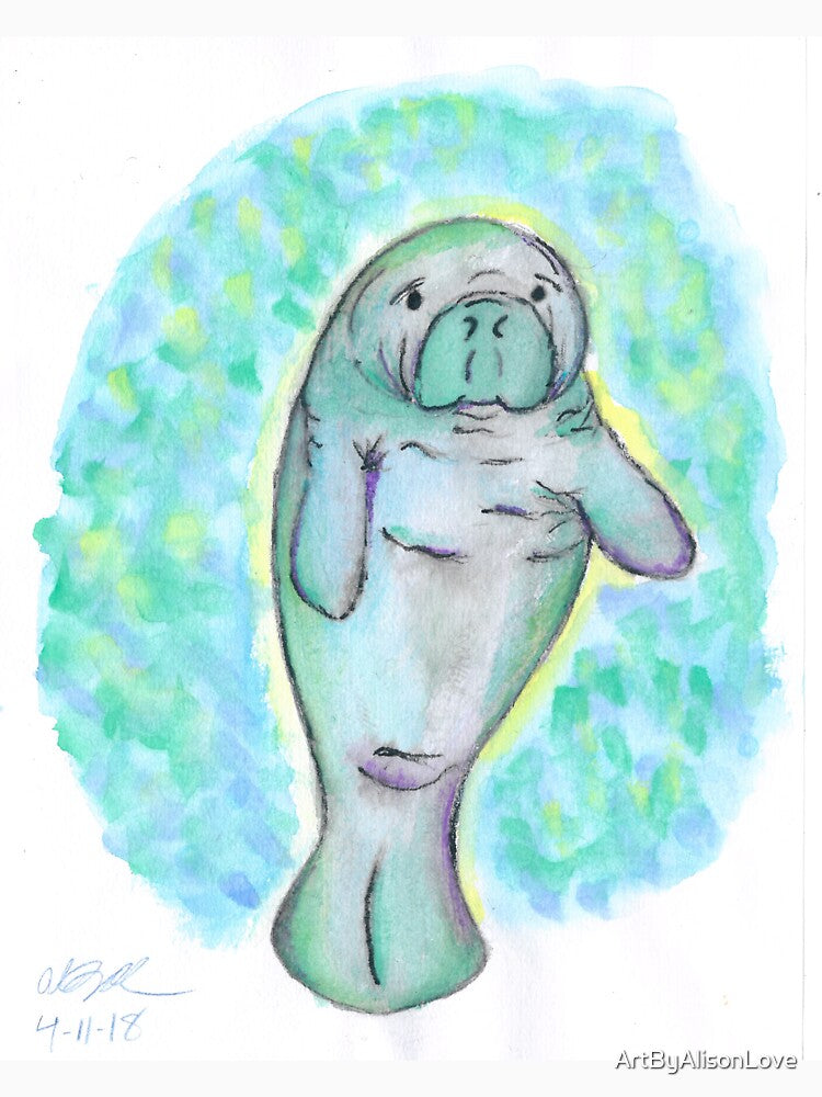 Manatee - Watercolor Painting by ArtByAlisonLove