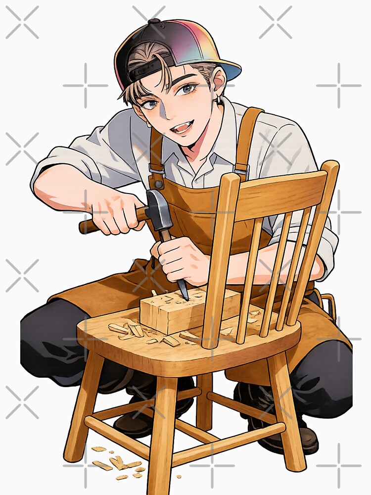 Carpenter Crafting Wooden Chair Handmade Work by Ministickertime