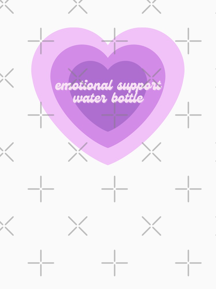 Emotional Support Water Bottle Purple Aura Heart by metromuse