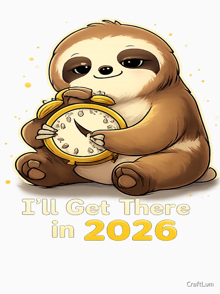 I’ll Get There in 2026 – Cute Sloth New Year Resolution Design by CraftLum